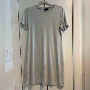 Theory Gray Short Sleeve T-Shirt Dress